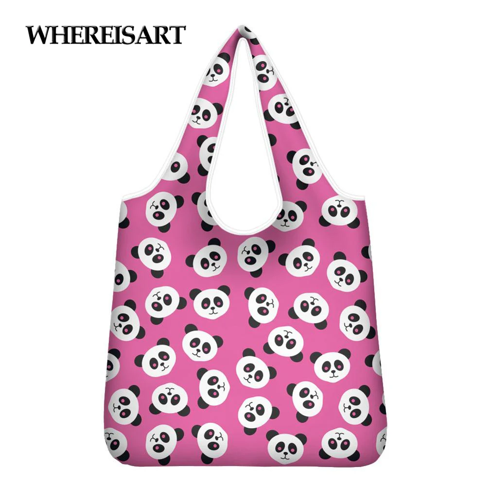 

WHEREISART Eco Friendly Foldable Handy Shopping Bag Reusable Tote Recycle Shopper Storage Handbag Lightweight Shopping Bags