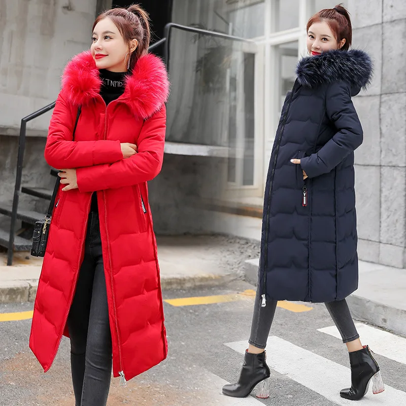 

2019 Winter New Style down Jacket Cotton-padded Clothes Women's Mid-length Korean-style Loose-Fit Slimming Thick Cotton-padded J