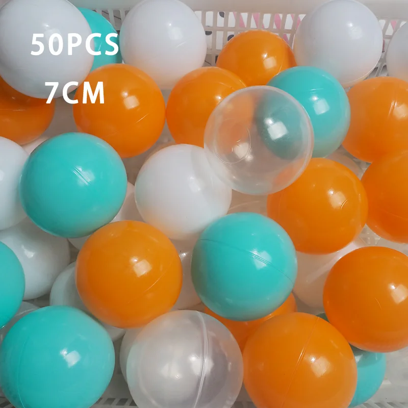 7CM/50PCS Eco-Friendly Colorful Ball Pits Soft Plastic Ocean Ball Transparent Water Ocean Wave Ball Toys For Children Kid Baby 16