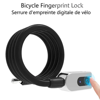 

2019 New Keyless Electronic Bike Lock Fingerprint Bicycle Security Lock 1050mm Steel Cable Spiral Bike Anti-theft Safety Lock