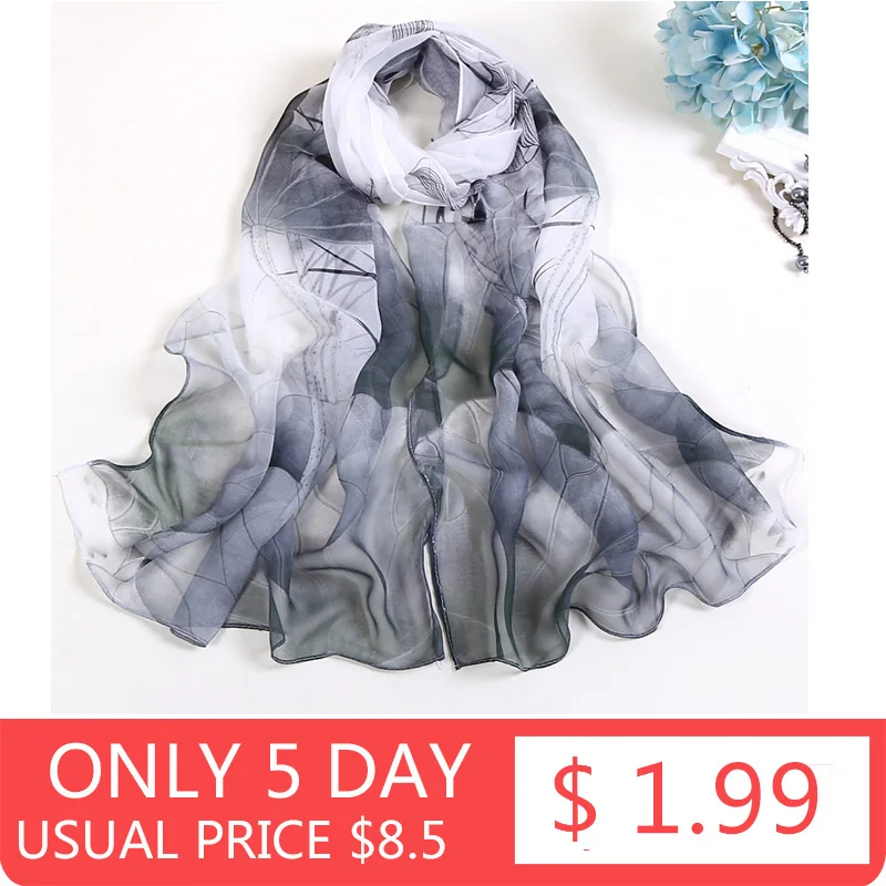 Sciarpa Lunga Donna Bodhi2000 In Voile Con Stampa Floreale - Scialle Leggero Per Spiaggia E Primavera, 50x160 Cm, Morbido E Multiuso