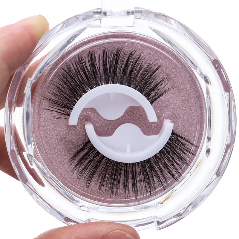 1Pair Reusable Selfadhesive Fake Eyelashes Natural Curly Thick Wispy 3