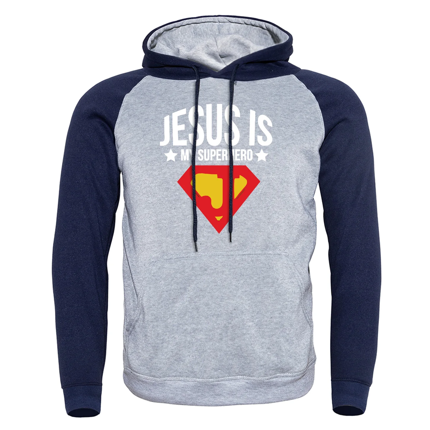 

Autumn Winter Jesus Is My Superhero Printed Hip Hop 2019 New Hoody Leisure Sweatshirts Men Raglan Sportswear Long Sleeve Hoodies
