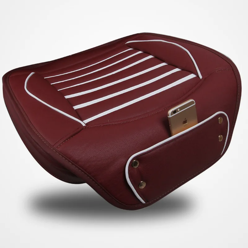 

1 PC Front Stripes Sponge PU Leather Automobile Seat Covers Hip Pad Cushion Universal for Auto Vehicle Van Suv Full Surrounded