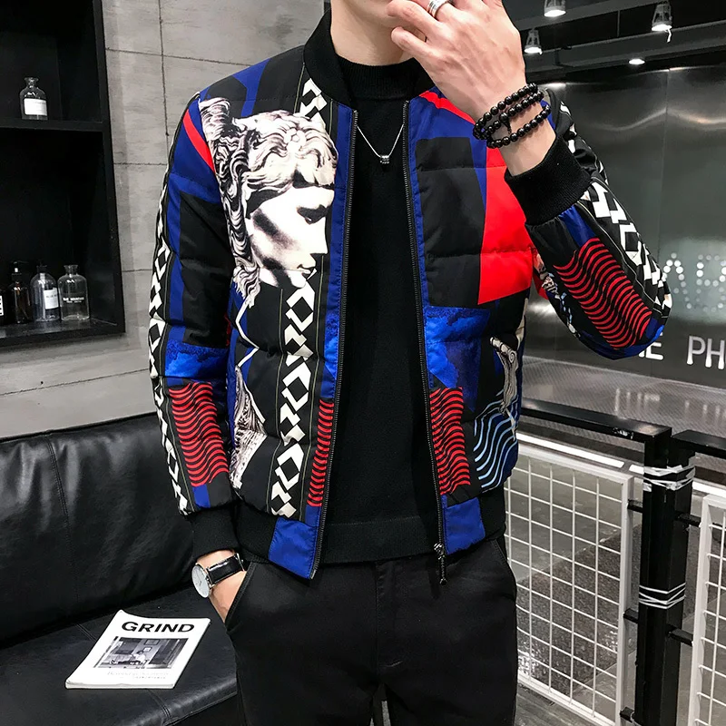 

Casual Down Jacket Coat Warm Parka 5XL Duck Down Jacket Men Printing Jacket White Duck Down Coat Men Down Jackets Winter Male