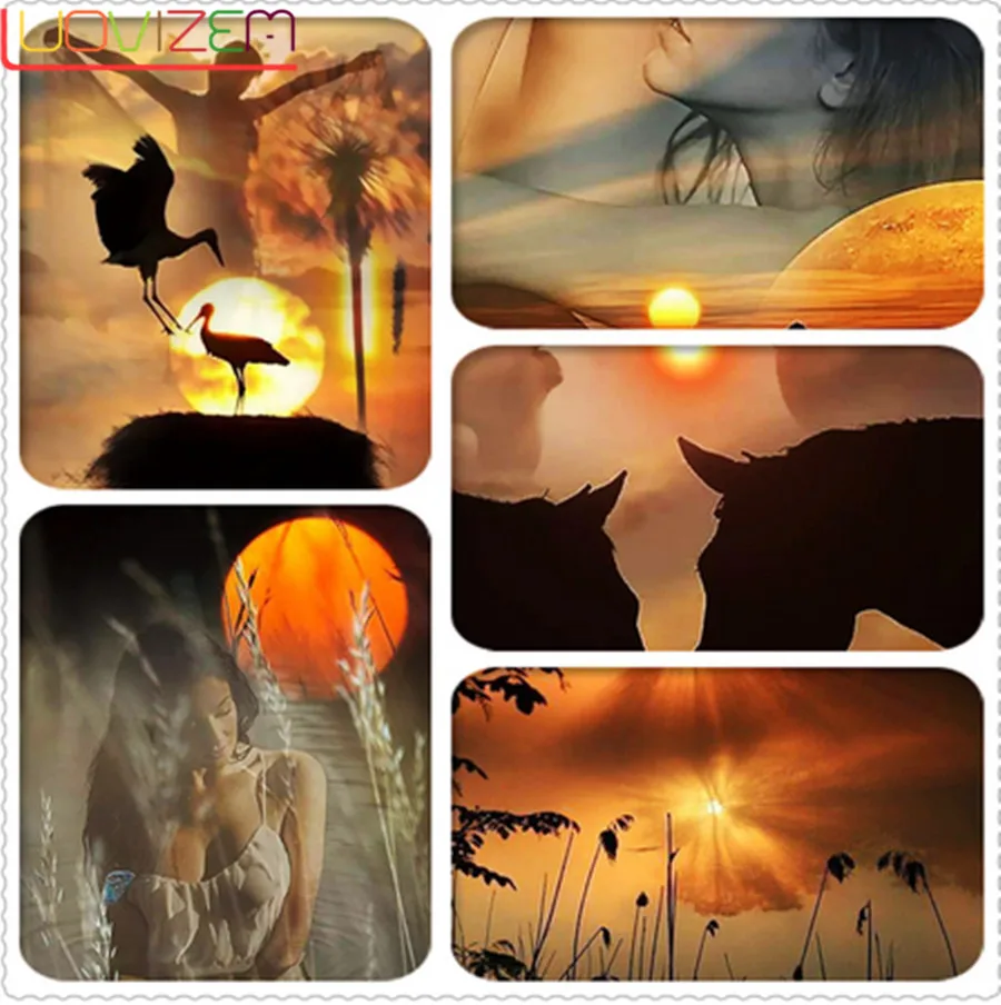 

Diamond Painting 5D DIY Full Square/ Round Landscape Cross Embroidery Rhinestone Sunset Diamond Needlework Room Decor Gift New