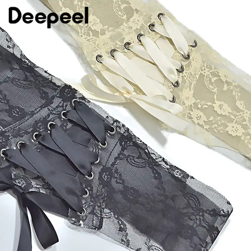 Кружевной широкий пояс для женщин Deepeel 72 см прозрачный из натурального ПВХ с
