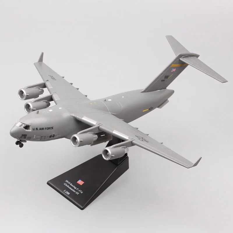 1:200 масштаб Амер USAF 2010 Boeing C-17A Globemaster III большой Военный транспортный самолет литая под давлением модель автомобиля игрушечный истребитель