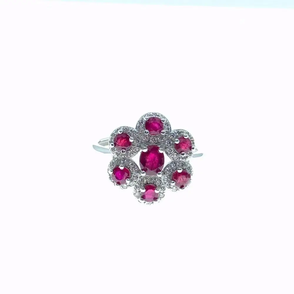 

new style Ruby gemstone ring with silver for women promotion