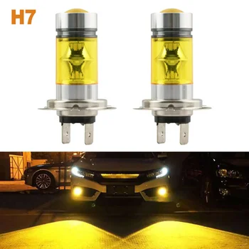 

Auto LED headlight 2pcs Exterior H7 Fog Light Yellow 2323 Driving Lamp