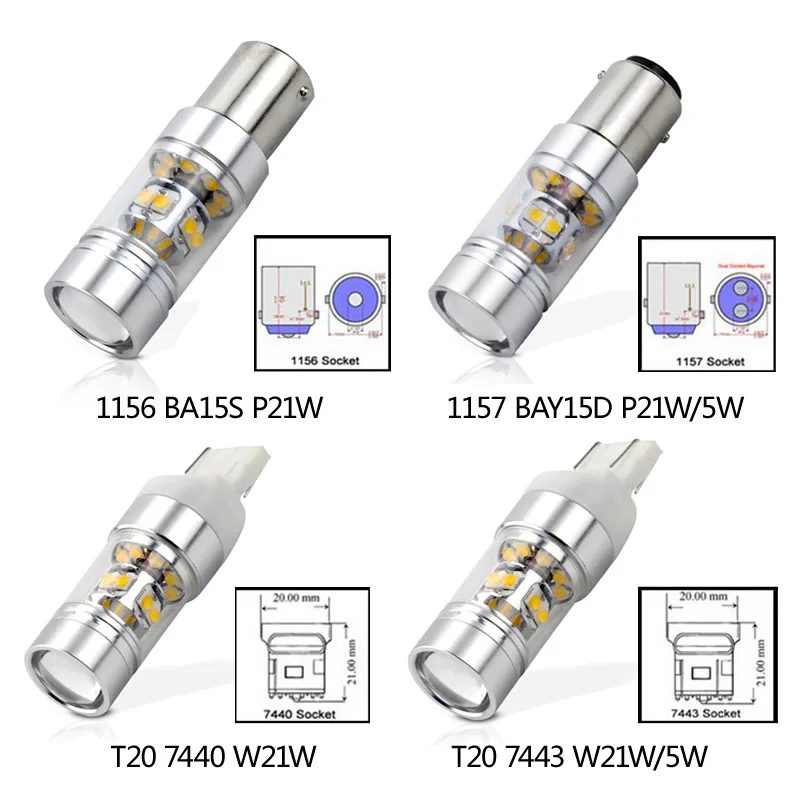 2x S25 BA15S 1156 1157 BAY15D W21W W21/5W 7440 7443 140W чип CREE светодиодные фонари заднего хода P21W DRL стоп