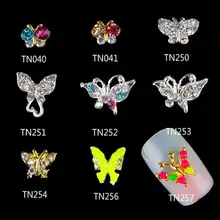 

70% Hot Sale 10 Pcs 3D Butterfly Shiny Rhinestone DIY Manicure Alloy Nail Art Tips Decoration