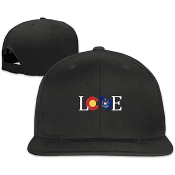 

Unisex Snapback Hat Love Colorado Michigan Adjustable Baseball Cap