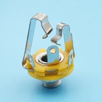 

50pcs Metal 6.5mm Dual Microphone Female Plug Stereo Audio Junior Core Jack 6.35mm Microphone Female Connector Adapter Socket