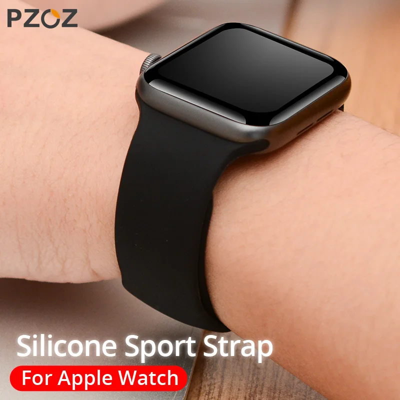 Сменный спортивный ремешок из мягкого силикона PZOZ для Apple Watch Series 1 2 3 4 5 42 44 мм