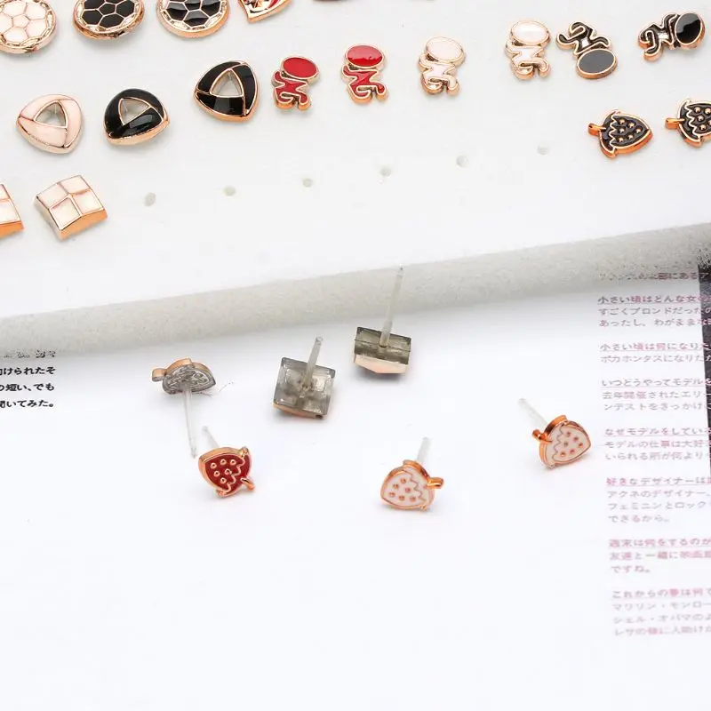 100 пар разнообразные серьги из полимерной глины для детей|Серьги-гвоздики| |