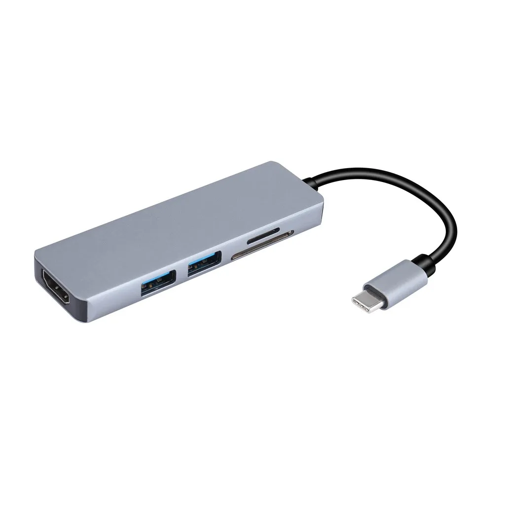 As show 5 в 1 usb type C до 4K HDMI 2 USB 3,0 SD TF концентратор-картридер адаптер конвертер - Цвет: As show