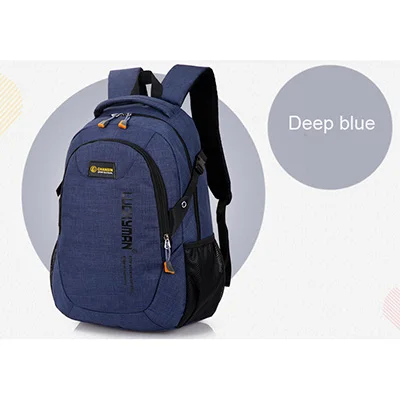 Deep blue Унисекс школьная сумка, водонепроницаемый нейлоновый бренд, школьный рюкзак, деловой мужской женский рюкзак, Полиэстеровая сумка, сумки через плечо, сумка для компьютера - Цвет: Deep blue