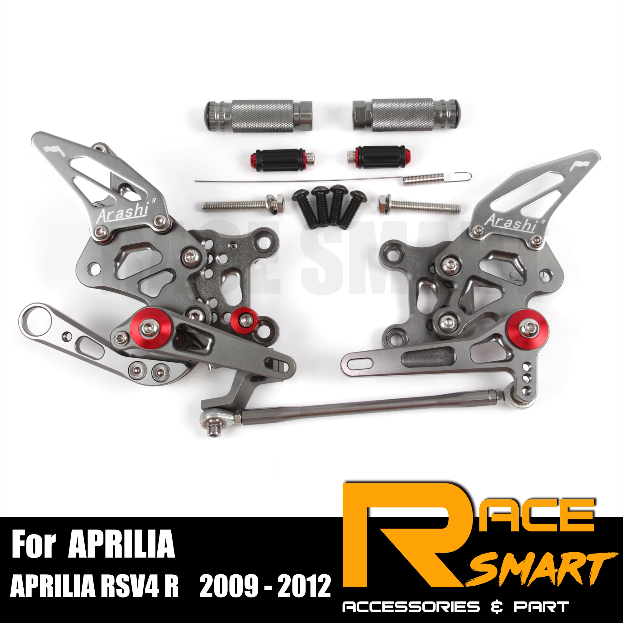 Регулируемые задние комплекты подножки для APRILIA RSV4 R 2009-2012 колышек для езды на велосипеде Аксессуары для мотоциклов с ЧПУ Rearset 2009 2010 2011