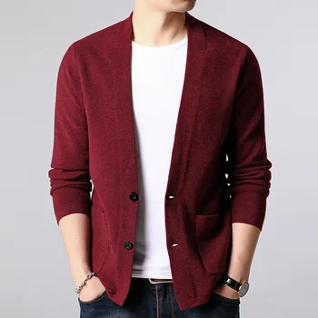 

Knitted sweater men's solid color 2020 new spring autumn cardigan sweaters 788