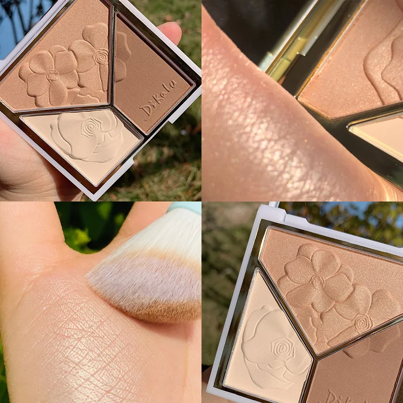 

3 Colors Contour Palette Face Shading Grooming Powder Makeup Long-Lasting Highlighters Face Contouring Bronzer Cosmetics
