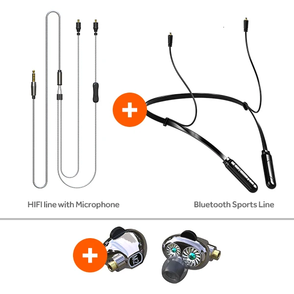 Pewter-Two Lines Ubeamer BT 5,0 Bluetooth наушники двойной динамический круг сменный провод True 4D для спорта и музыки - Цвет: Pewter-Two Lines