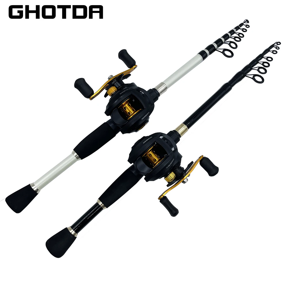 Ghotda Ultralight Carbon Fast Cast Lure Fishing Rod Fishing Rod 1.6-2.4M  8kg Max Power Baitcasting Reel Combo Fishing Track - AliExpress