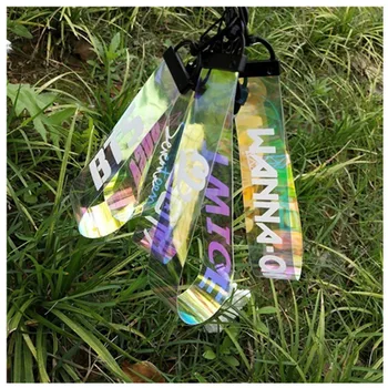 

10pcs KPOP Jungkook V Suga Jimin J-hope Jin Rm RAP MONSTER Keychain Name Bar Mobile Transparent Laser Key Chain