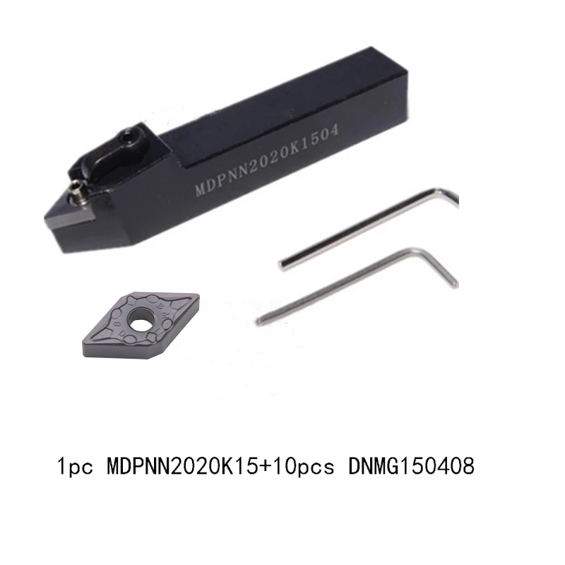 

1pc MDPNN2525M15 MDPNN2020K15 +10pcs DNMG150408 External Turning Tools Holder cnc lathe cutter high quality machining cutting