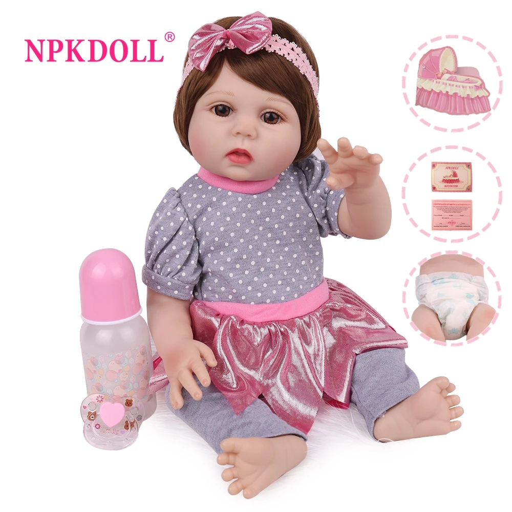NPKDOLL Reborn Baby 18 дюймов Полностью виниловый реалистичный Bebe игрушки для детей