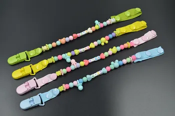 

Handmade Silicone Pacifier Chains Safe Teething Chain Baby Teether Eco-friendly Pacifier Clips Holder Baby Feeding Chain Strap