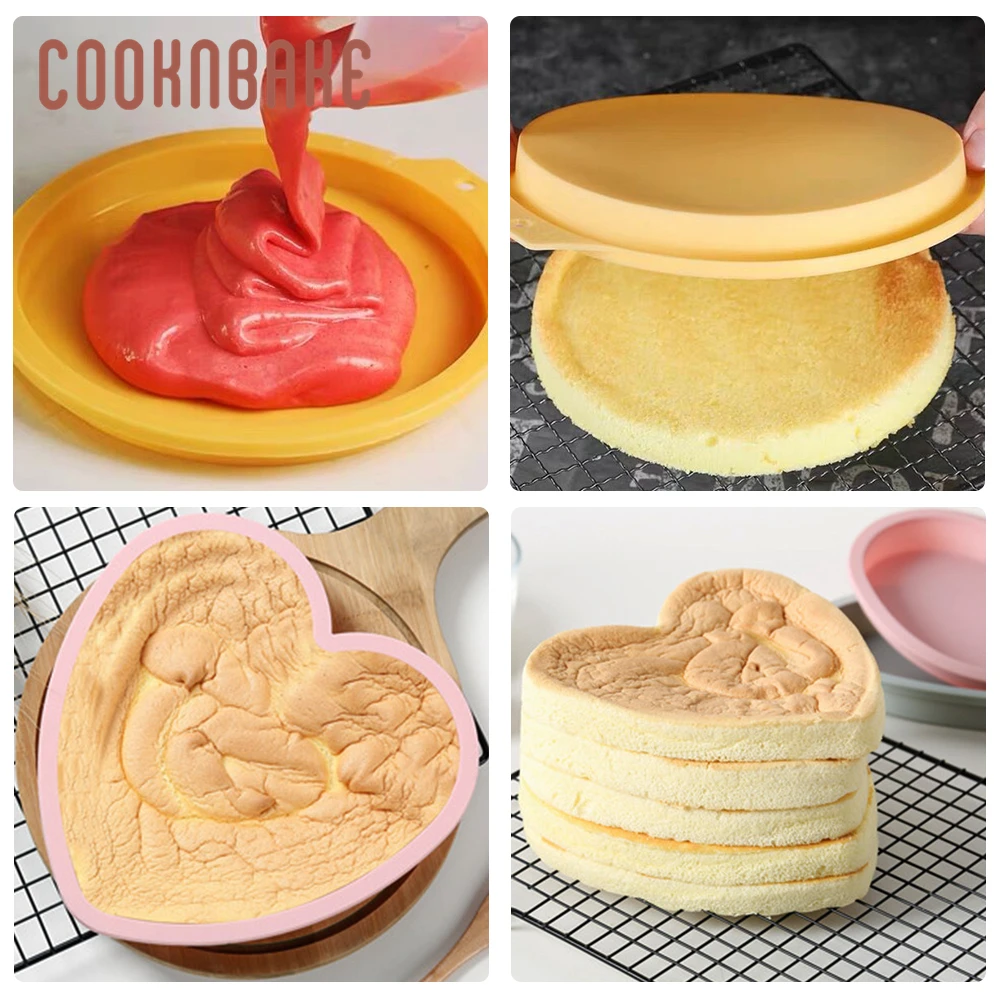 COOKNBAKE, силиконовая форма для торта, радужные торты, хлеб, выпечка, инструмент для выпечки, круглый противень для пиццы, сердце, украшение торта, инструмент, сделай сам, день рождения