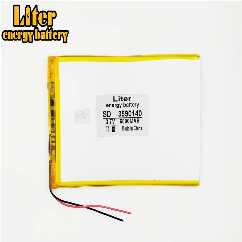 

Литий-ионный полимерный аккумулятор хорошего качества 3,7 В, 6000 мАч, 3590140, для планшетных ПК, банка, GPS,mp3,mp4