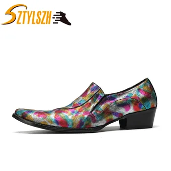 

Luxury Fashion Pointed Toe Men Formal Shoes Business Office Wedding Genuine Leather Colorful Oxford Shoes For Men Dress Shoes