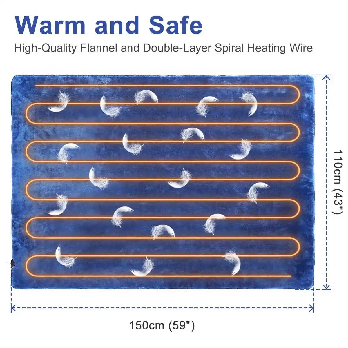 Audew 150 * 110cm 12V 24V Car Electric Heated Blanket Mat Grid Energy Saving Warm Autumn Winter Electric Blanket Heating RV SUV