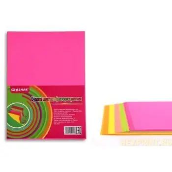 

Paper color double sided tinted флуоресцентная A4 100 sheets 5 colors