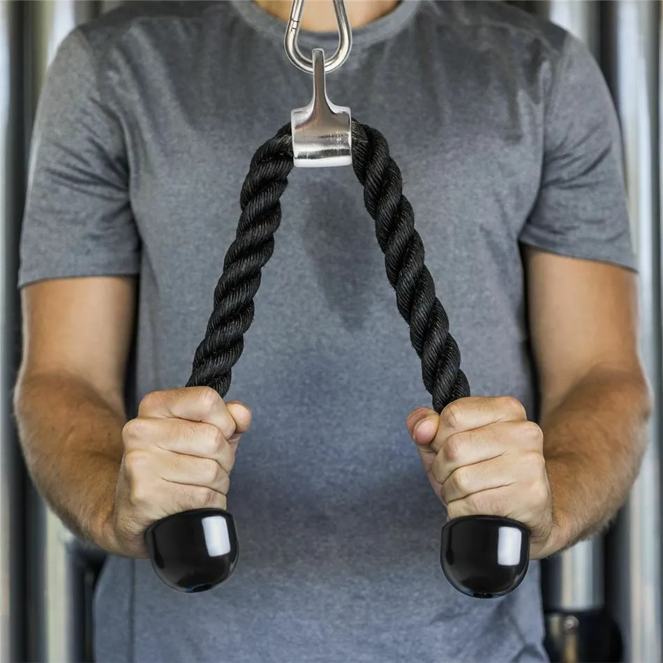 

Lat Bicep Tricep Ropes Pull Down Rope Cable Attachment Handle Gym Multigym Home