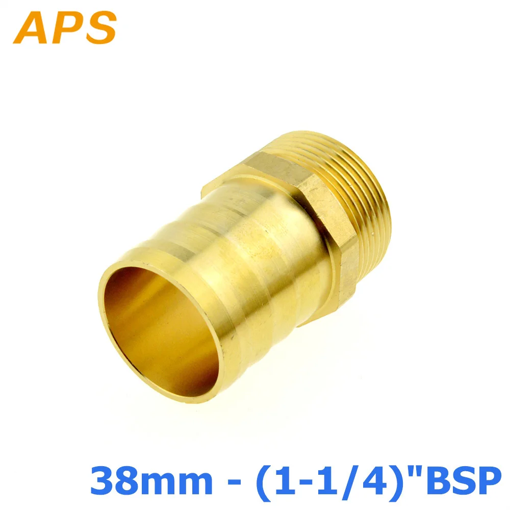 

38mm Hose Barb Tail To 1-1/4"PT BSP Male Thread Straight Barbed Brass Connector Joint Copper Pipe Fitting Coupler Adapter