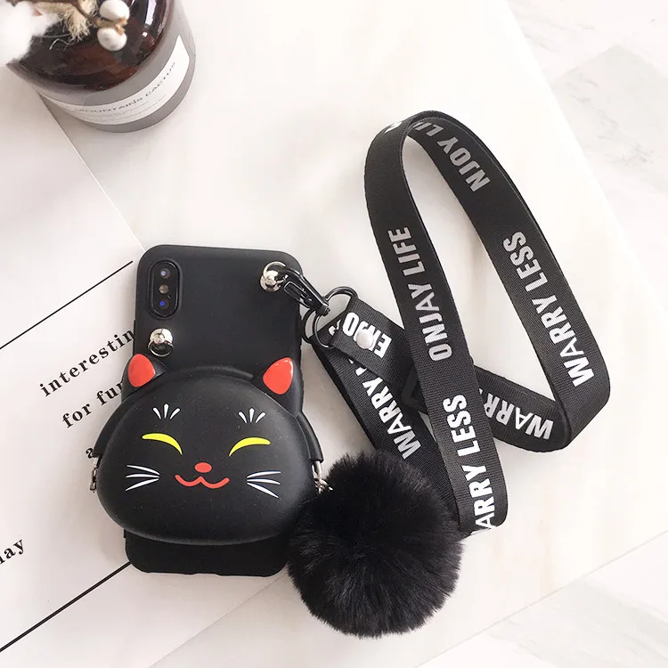 Чехол для iPhone 11 Pro Max Cute Fortune Cat, чехол на заднюю панель для iPhone X XS Max XR 6 7 8plus Maneki Neko Shell+ ремни