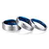 Tigrade Men Tungsten Ring 4/6/8mm Black Man Rings Women Finger Band Blue Inside Cool Ring Classic Wedding Band Engagement 2