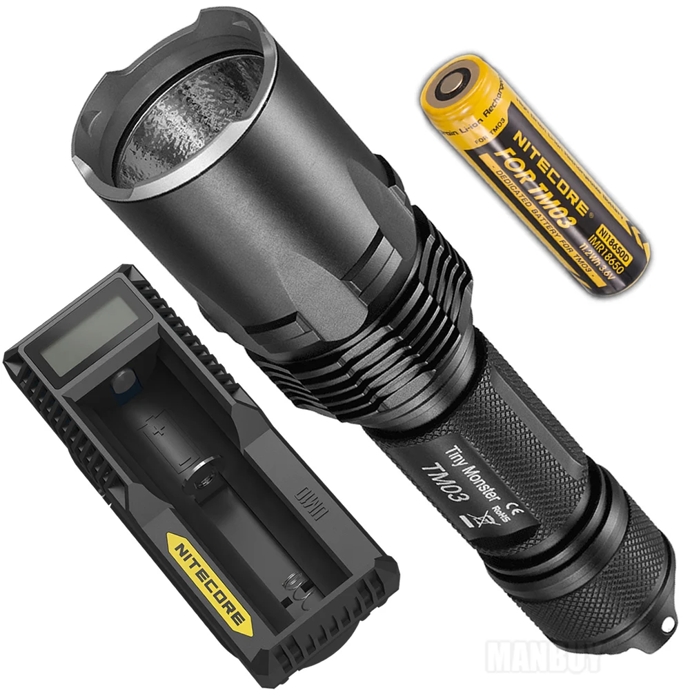 TOPSALE NITECORE Tiny Monster TM03 2800LMs 4xcree XHP70 светодиодный тактический фонарь с батареей 18650 для