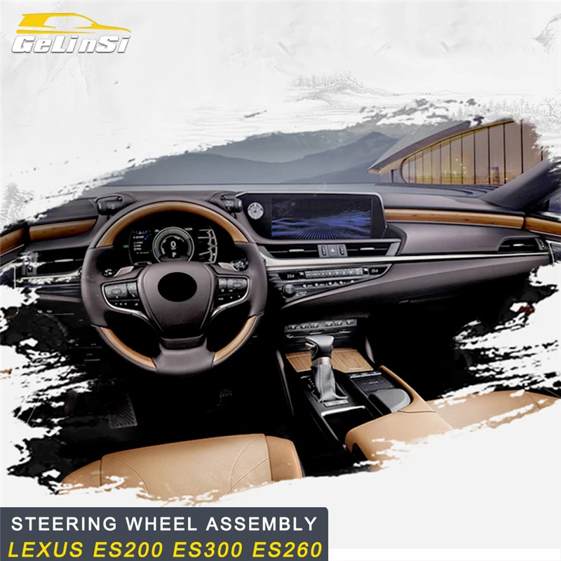 

GELINSI Car Styling Steering Wheel Assembly Panel Cover Trim Frame Sticker for Lexus ES 2018 ES200 ES300 ES260