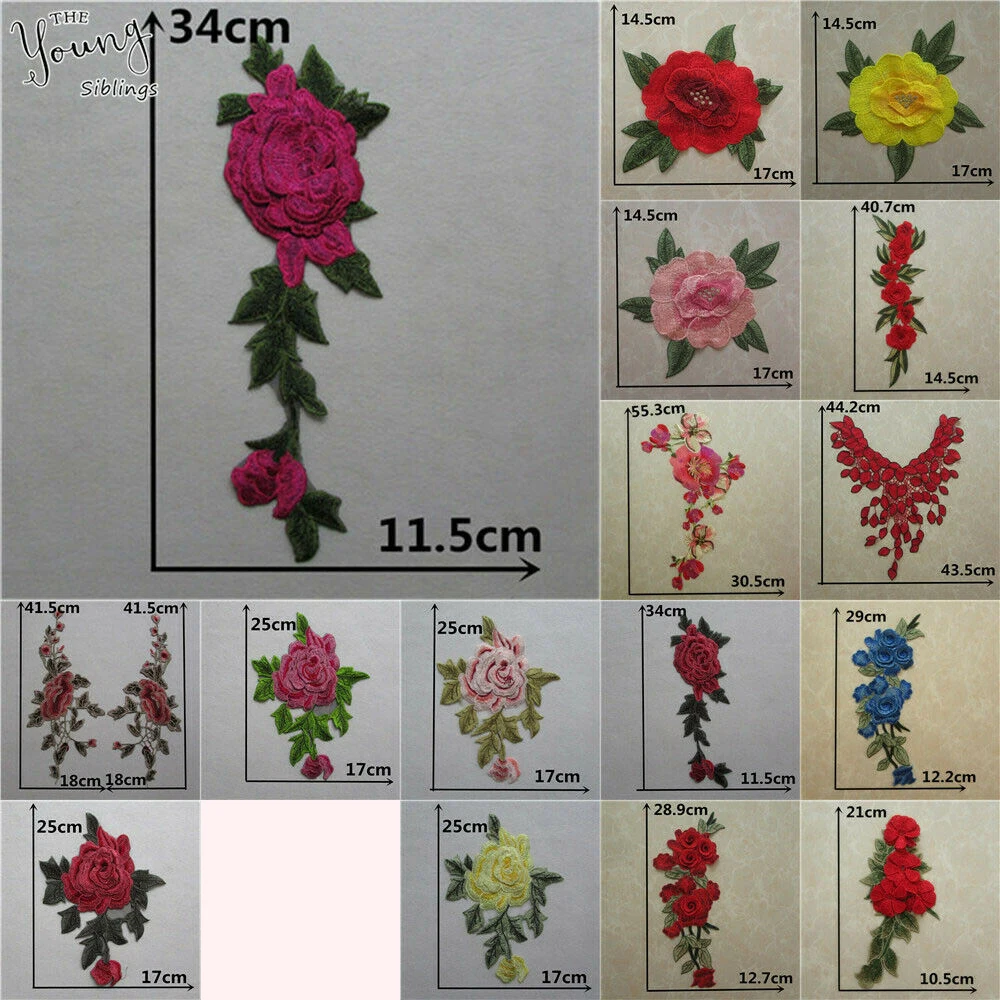 

Fashion Neckline Collar Decoration Costume 3D Flower DIY Embroidery Venise Lace Fabric Dress Applique Motif Sewing Accessories