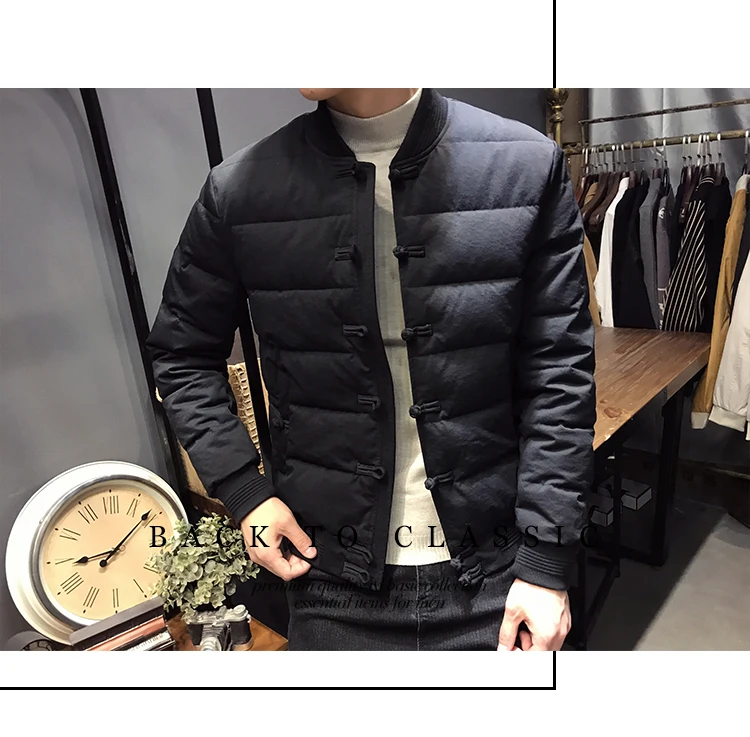 Veste Homme Hiver Chaquetas парка зимняя куртка мужская китайская стильная стойка воротник парка Homme пальто для мужчин мужская одежда