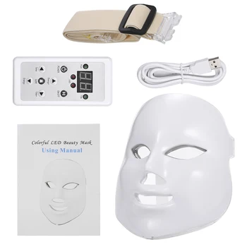 

7 Colors LEDs Light Photon Face Mask Face Skin Care Firmer Wrinkle Acne Removal Mask Photon Therapy Rejuvenation Face Mask