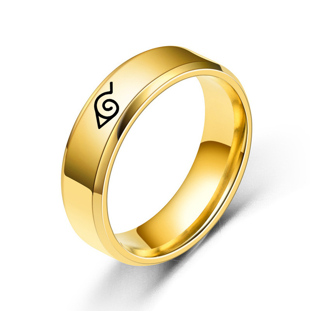 17 Models New Leaf Ring Konoha Uzumaki Symbal Logo Sign Sasuke Itachi Ninja Fashion Stainless Steel Anime Jewelry Cosplay