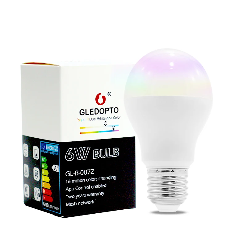 GLEDOPTO ZIGBEE 6 Вт RGB+ CCT умный светильник лампа совместима с Amazon Echo Plus Echo Show Alexa SmartThings светильник ify