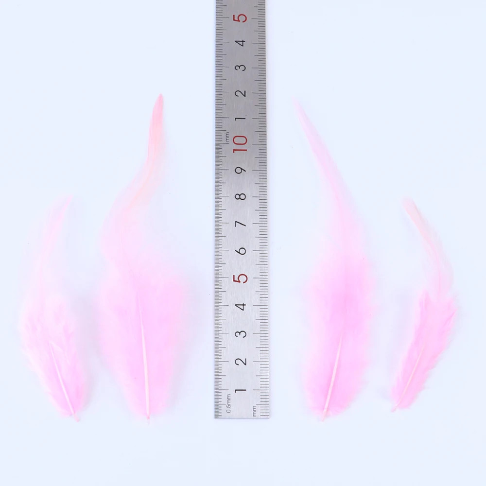 Rooster Feathers Craft Feathers Natural Feathers 100pcs Rooster Feather Plume For Jewelry Making Pink Fly Tying Plumas Wedding Dress Decorative Dream Catcher Feathers DIY Crafts rooster feathers craft feathers natural feathers