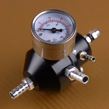 DWCX черный Алюминиевый Регулируемый универсальный регулятор давления топлива с 0-140 Psi масляный манометр и комплект шлангов