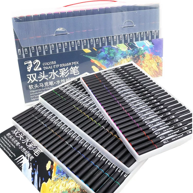 Fineliners, Aquarela Arte, Suprimentos de pintura, 24, 36, 48, 72, 100 cores